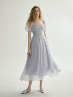 This is a romantic and feminine dress by Sincethen that is made out of high quality and sturdy material. With distinctive mood of the design and comfortable wear, you can style it for your casual daily outfit.- Back zipper closure- Strap detail for ribbon styling- Romantic and feminine mood Ethereal Classic Ingenue Style, Casual Ethereal Outfits, Ethereal Casual Outfit, Ribbon Styling, Romantic Style Outfit, Chill Clothes, Classic Romantic Style, Ballet Inspired Fashion, Ethereal Essence