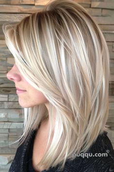 Pearly Blonde Hair Balayage, Light Blonde Full Highlights, Highs And Lows Hair Highlights, Lob Haircut Medium Length, Cool Blonde Hair With Lowlights, Winter Blonde Hair Shoulder Length, Blonde Balayage Bob Mid Length, Bright Blonde Medium Length Hair, Blond Highlights On Brown Hair Straight