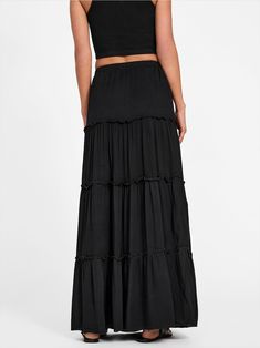 Simple Maxi, Ruffle Maxi Skirt, Chiffon Maxi Skirt, Tiered Maxi Skirt, Long Skirt, Maxi Skirt, Chiffon, High Waisted, Skirt