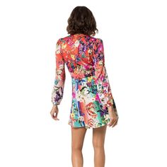 This multicoloured silk blend Bloom floral print mini dress boasts two vibrant blooms amid a mini dress silhouette.Plunging neckConcealed rear zip fasteningLong sleevesFitted waistShort lengthFloral pattern.Composition: Silk 96%, Spandex/Elastane 4%Lining: Polyester 100%Dry Clean OnlyMade in France Multicolor V-neck Floral Dress With Vibrant Print, V-neck Floral Print Dress For Cocktail, Multicolor V-neck Mini Dress With Vibrant Print, Multicolor Floral V-neck Dress With Vibrant Print, Vibrant Multicolor V-neck Mini Dress, Fitted Multicolor Print V-neck Mini Dress, Multicolor Printed Mini Dress For Party, Multicolor Mini Length Floral Dress, Multicolor Floral Mini Dress For Party