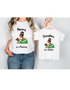 Disney Princess Mama and Daughter Matching Shirts - beecutebaby Disney Princess Shirts For Mom, Mom Daughter Trip, Mama And Daughter, Bee Cute, Cake Smash Theme, Spring Birthday Party, Blue Birthday Parties, Mama And Mini, Trip Shirts