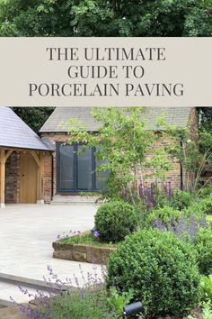 beige porcelain patio area with green foliage right and brick barn building top. Outdoor Porcelain Tile Patio Ideas, Garden Patios And Paths, Patio Porcelain Tiles, Patio Tiling Ideas, Tiled Patio Ideas, Garden Tiles Outdoor Ideas, Tiled Backyard, Porcelain Tile Patio