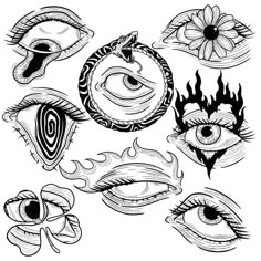 an image of different eye designs on a white background