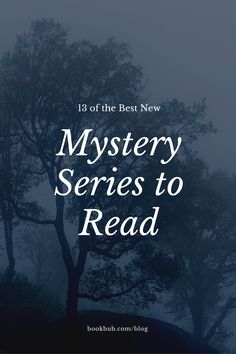 the title for mystery series to read, with trees in the background and foggy sky