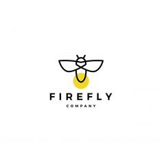 the logo for firefly company, which is designed to look like a flying bee