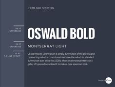 the font and typeface for oswald bold