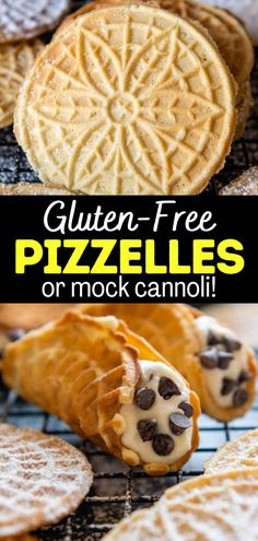 gluten - free pizzes or mock cannoli on a cooling rack