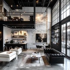 Warehouse Home Converted, Industrial Chic Design, Brooklyn Design, Brick Interior, Warehouse Design, Chic Interior Design, Industrial Living, Lifestyle Ideas