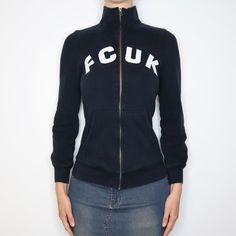 French Connection Logo Zip Up (XS-S) Connection Logo, Chill Fits, The 2000s, French Connection, Fashion Killa, I Dress, Pretty Outfits, Fashion Inspo Outfits, Mock Neck