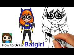 how to draw batgirl from the powerpuff girls movie easy step by step