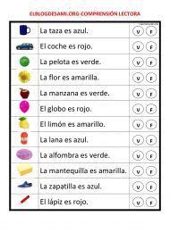 the spanish words are arranged in different ways