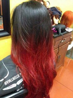 Like this red Brown To Red Ombre Hair, Dye Red Hair, Brown To Red Ombre, Balayage Red, Reverse Ombre Hair, Burgundy Balayage, Black To Red Ombre, Best Ombre Hair, Hair Burgundy