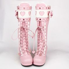 Anting Manik, Mode Mantel, Kawaii Shoes, Pink Boots, Aesthetic Shoes, Sweet Lolita, Fashion Sandals, Long Boots