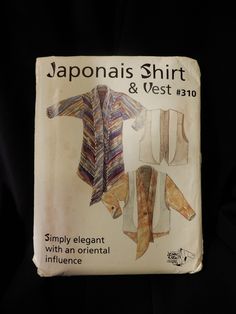 an old book with japanese shirts and vests on it