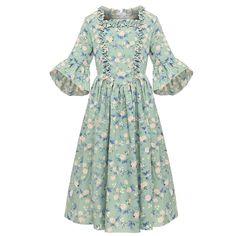 PRICES MAY VARY. Fabric: Rayon,wrinkle-free soft and breathable Package includes:1 x girl's pioneer dress Laura Ingalls Wilder Dress prairie girl colonial pilgrim costume Dress features:Flared A-line silhouette,floral pattern,3/4 sleeve with fare cuff,back zipper closure Girls colonial dress, historical reenactment costume, daily dress, prairie dress Garment care: Hand wash or machine wash in cold water 6+ years old Colonial Dress Pattern, Pilgrim Dress, Pilgrim Dresses, Pioneer Costume, Pilgrim Costume, Pioneer Dress, Masquerade Ball Gown, Rococo Dress, Colonial Dress