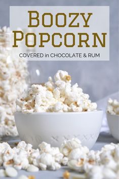 boozy popcorn covered in chocolate and rum is the perfect treat for any halloween party