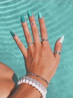 Western Nails, Teal Nails, Turquoise Nails, Glow Nails