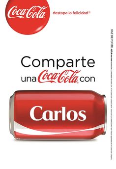 an advertisement for coca cola with the caption's name in spanish and english