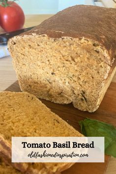 Tomato basil bread combines fresh Roma tomatoes, garlic, and basil with a sourdough whole wheat dough and a cinnamon maple topping for the perfect late summer bread.