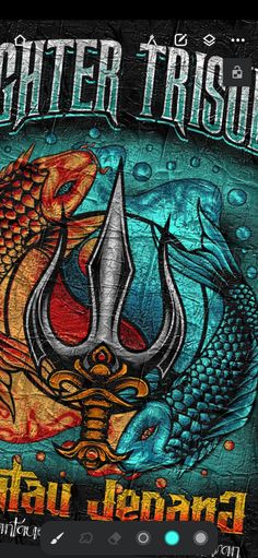 an image of a poster with fish and hooks on the front, which reads fighter trisok thai cuisine