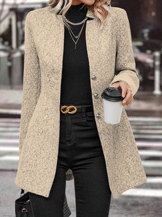 Business Casual Outfits Winter, Maxi Skirt Fall, Plain Jacket, Fall Outerwear, Plain Style, Fashion Catalogue, Deep Gray, Casual Work Outfits, Fall Color