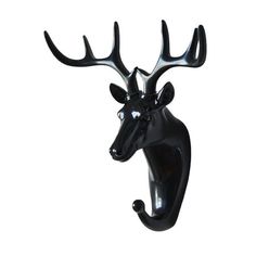 a black deer head with antlers on it