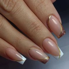 Elegant Touch Nails, Manicured Nails, Nagellack Trends, Fancy Nails Designs, Her Nails, Work Nails, French Nail, Makijaż Smokey Eye, Short Acrylic Nails Designs