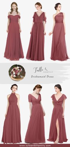 bridesmaid dresses in different styles and colors