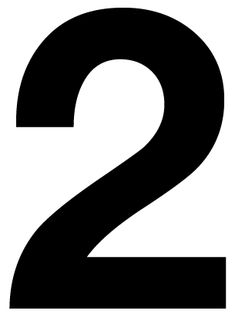 the number two is shown in black on a white background and it appears to be 2