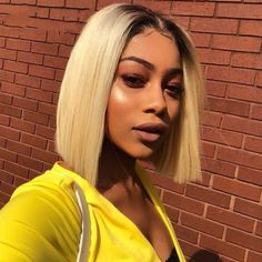 Blonde Short Bob, Dark Roots Hair, Hair Lights, Lace Frontal Bob, Lace Front Bob, Blond Ombre, Blonde With Dark Roots, Blonde Short