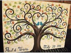 a family tree painted on top of a bed