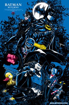 batman returns movie poster with the characters