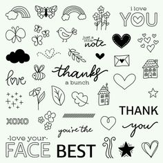 a bunch of different types of lettering on a white background with the words thank you best