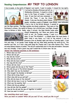 the london landmarks and their names are shown in this worksheet