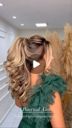 Half Up Half Down Hairstyles Elegant, Hair Styles Long Hair Wedding, Bridal High Ponytail Wedding Hairstyles, Wedding Dress Hair Down, Mother Of The Bride Ponytail Hairstyles, Fancy Hair Down, Best Hair Styles 2024, 2024 Ponytail Hairstyles, Pageant Ponytail Hairstyles