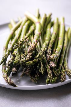 asparagus spears on a plate ready to be eaten