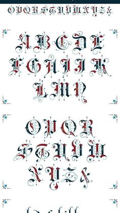 some type of lettering that is in different styles and colors, including the letters on each side