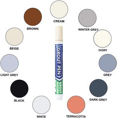 a tube of toothpaste with all the different colors and names labeled in it