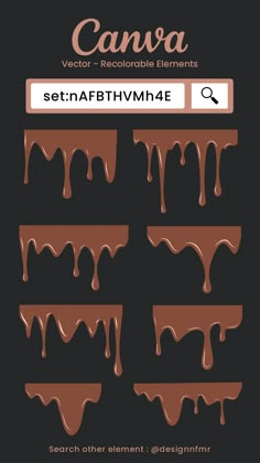 the chocolate drips are being used to create an image for this poster, which is also