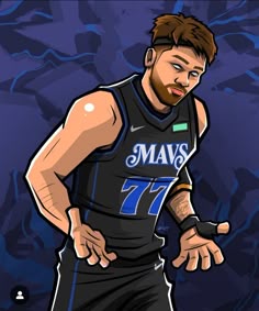 a drawing of a basketball player with his hand on his hip