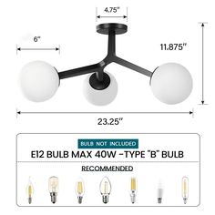 an image of the ezbulb max 40w - type b bulb measurements