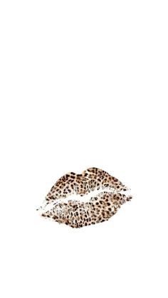 a woman's lips with leopard print on the top and bottom half of them