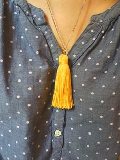 DIY Tassel Necklace | A Happy Maker Diy Tassel Necklace, Tassel Necklace, Diy Jewelry, Tassels, Diy Jewellery