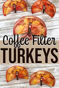 coffee filter turkeys made out of apples