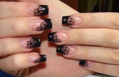 Tipped Nails, Black Lace Tattoo, New Nail Designs, Modern Nails, French Nail Designs, White Nail, Manicures Designs, Beautiful Nail Designs