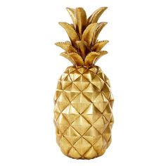 a gold pineapple on a white background