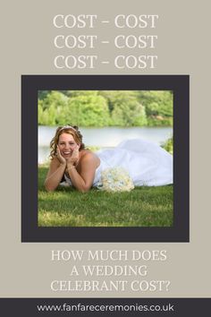 a woman laying on the grass in front of a lake with text that reads cost - cost