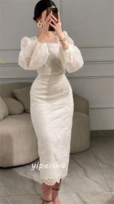 Midi Dresses Formal, Robes D'occasion, Midi Dress Formal, Dresses Formal, Classy Dress, Midi Dresses, Look Fashion, Elegant Dresses, Square Neck