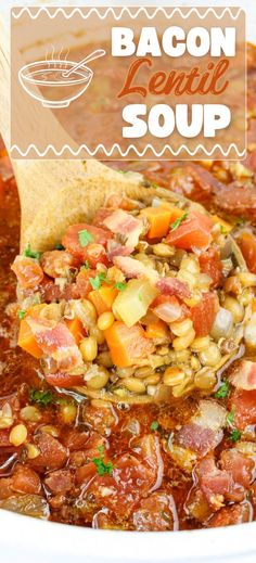 This hearty lentil soup is full of smoky falvor. It's the perfect budget-friendly winter meal. Vegetable Snacks, Brunch Bread, Lentil Soup Recipes, Brown Lentils, Turkey Soup, Vegetarian Salads, Low Carb Vegetarian, Tortilla Soup, Lentil Soup