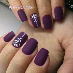 matte top coat (no dots) design.#summer nails #nailartdesign #nailpolish #nailartideas #naildesigns French Pedicure, Matte Nail Polish, New Nail Designs, Purple Nail, Short Hairstyle, Accent Nails, Cute Nail Designs, Fall Nail Designs, Nail Arts